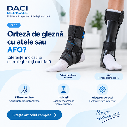 Comparatie intre orteza de glezna cu atele si orteza AFO