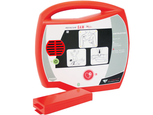 RESCUE SAM AED DEFIBRILLATOR - Spanish, defibrilator semi-automat cu baterie litiu